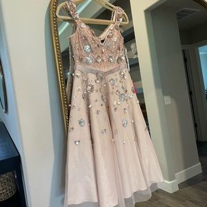 Aidan Mattox embellished blush  cocktail dress